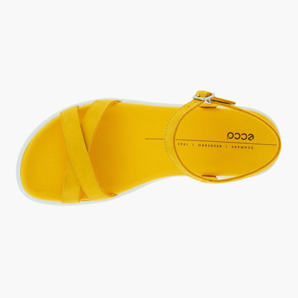 ECCO Sandały Damskie - Yuma Crossover Staps - Żółte - RPAOQE-210
